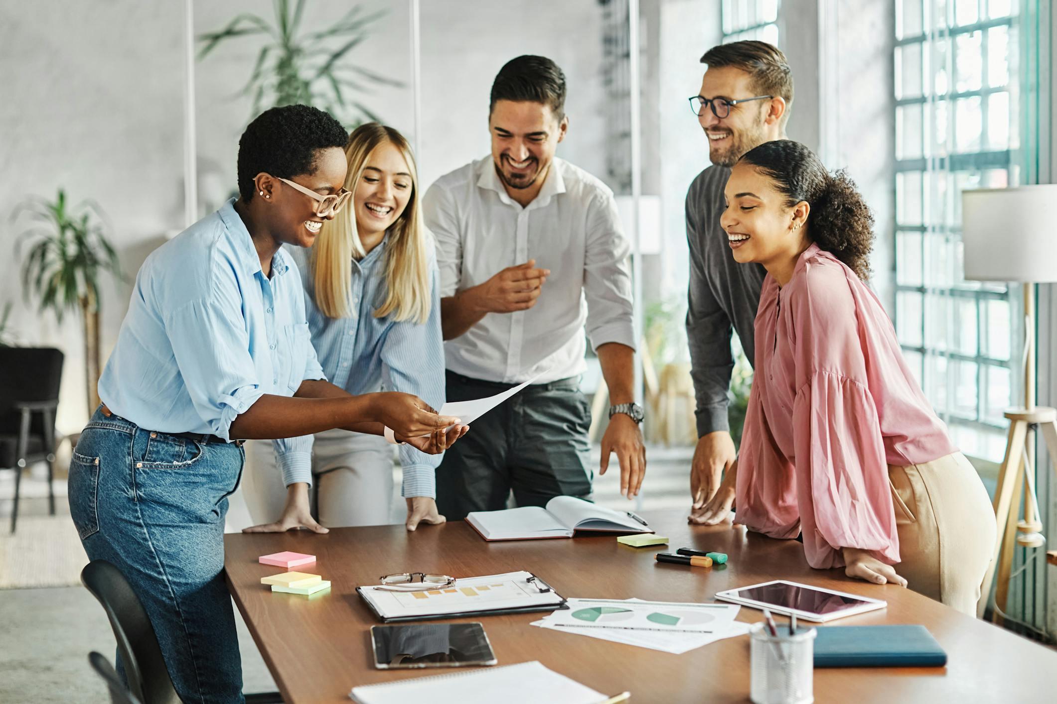 Entrepreneurs collaborating in a business meeting